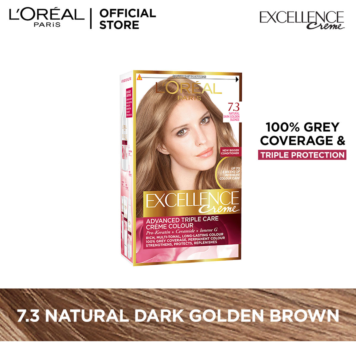 LOreal Paris | Excellence Crème Hair Color | 7.3 Natural Dark Golden Blonde | Best Price in Pakistan original skincare product Pakistan Main image