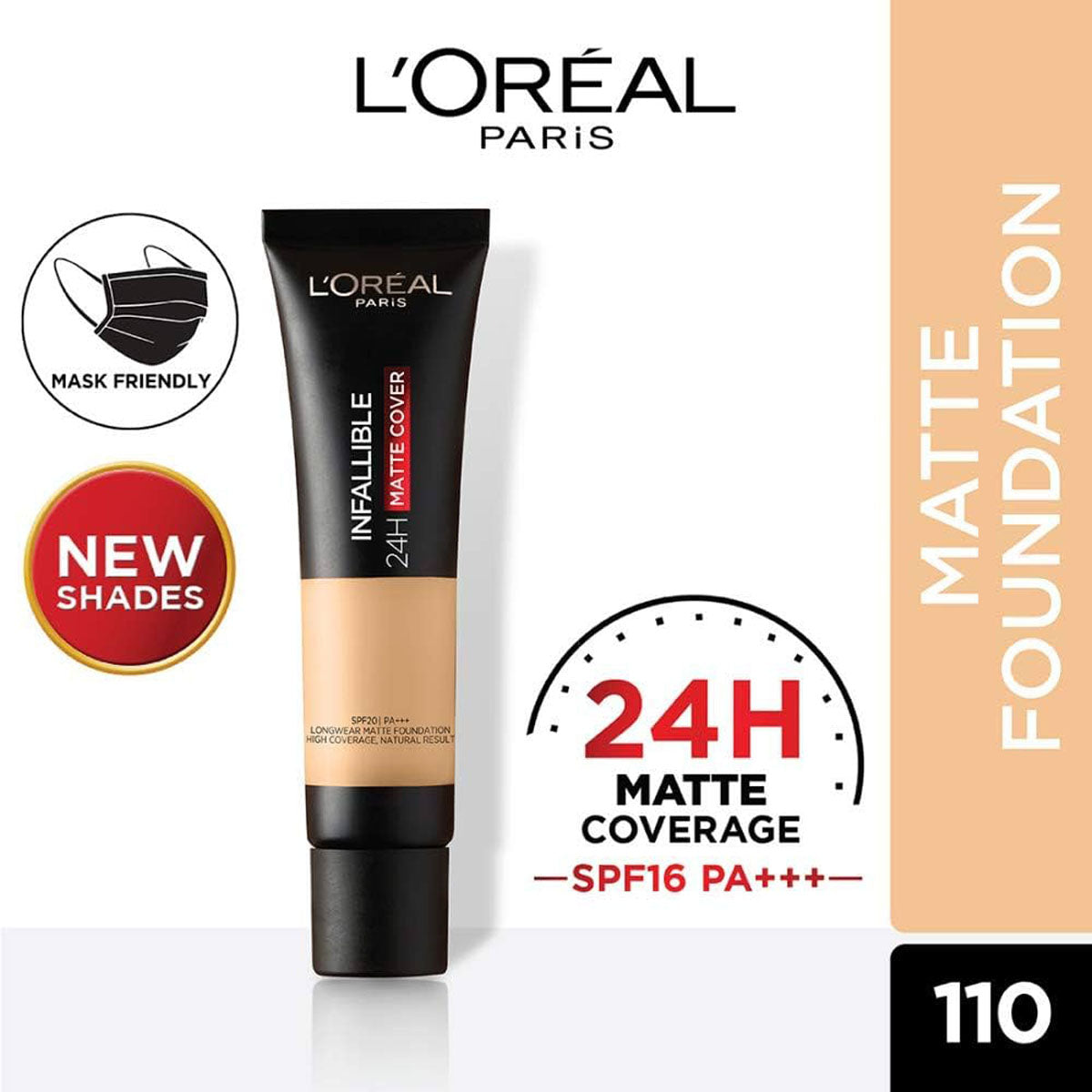 LOreal Paris | Infallible 24H Matte Cover Liquid Foundation | 110 Rose Vanilla | Best Price in Pakistan original skincare product Pakistan مرکزی تصویر