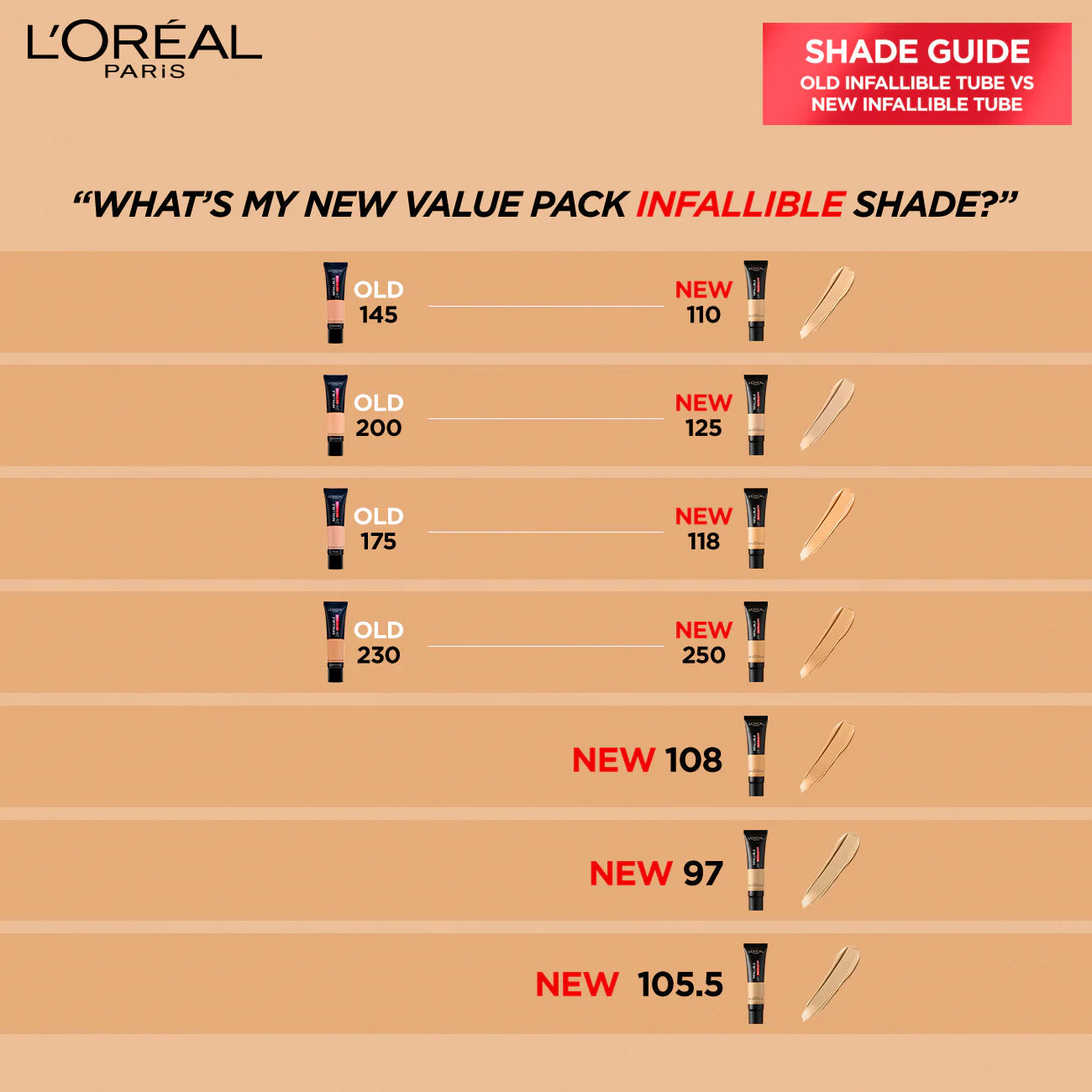 LOreal Paris | Infallible 24H Matte Cover Liquid Foundation | 250 Radiant Sand | Best Price in Pakistan original skincare product Pakistan مرکزی تصویر