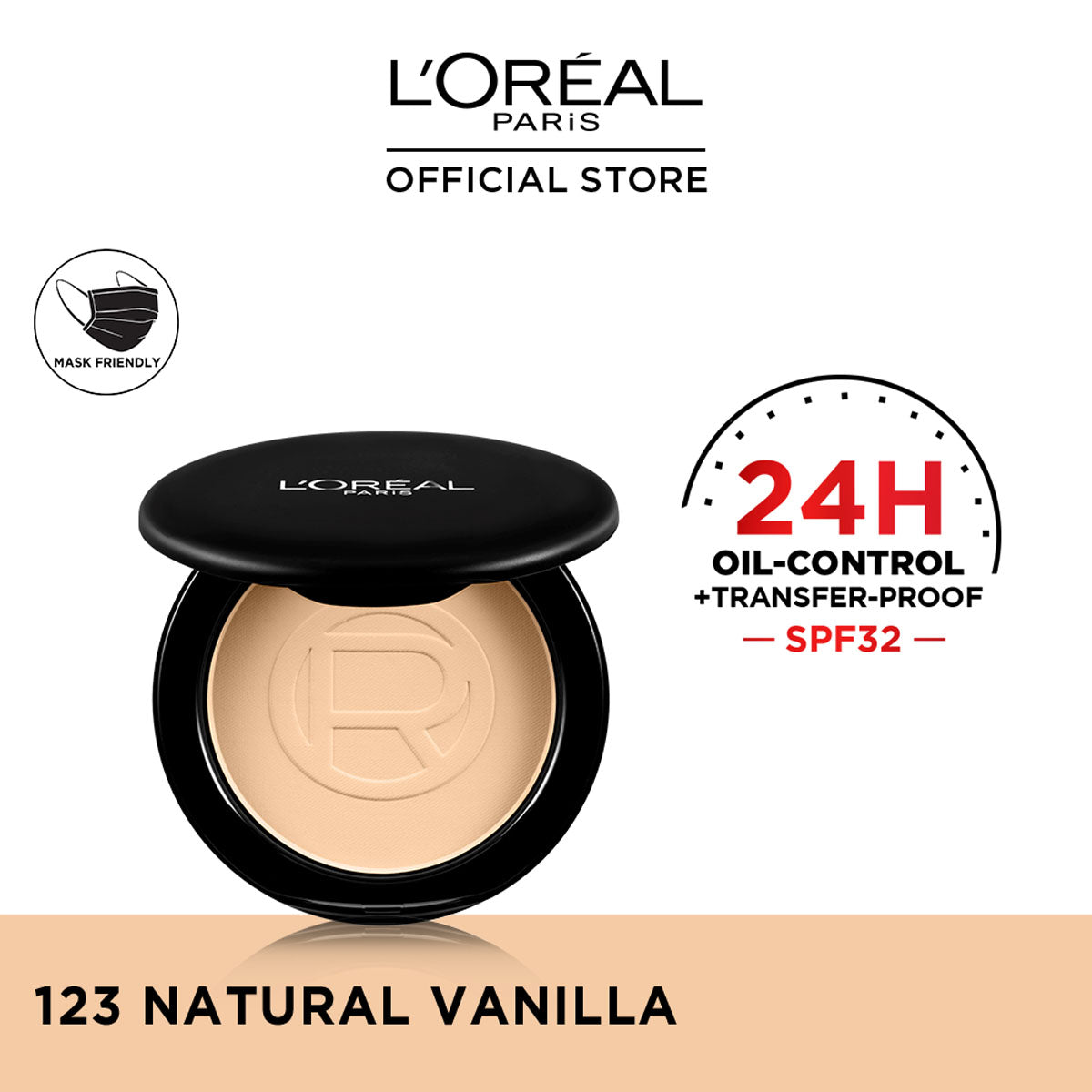 LOreal Paris | Infallible 24H Oil Control Compact Powder | 123 Natural Vanilla | Best Price in Pakistan original skincare product Pakistan مرکزی تصویر