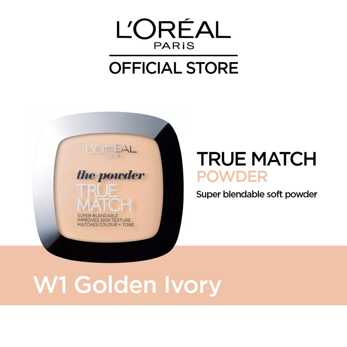 LOreal Paris | True Match Powder | W1 Golden Ivory | Best Price in Pakistan original skincare product Pakistan