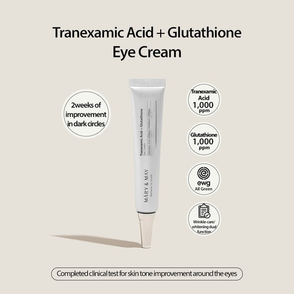 Mary & May | Tranexamic Acid + Glutathione Eye Cream | 30g | Best Price in Pakistan original skincare product Pakistan