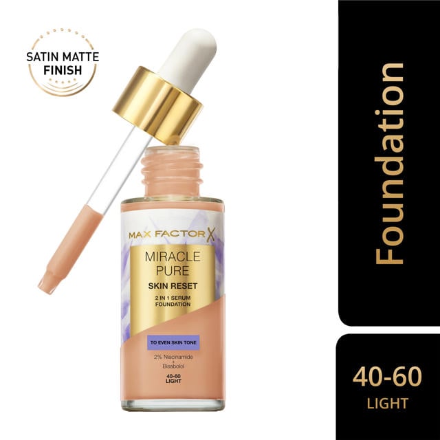 Max Factor | Miracle Pure Skin Reset Foundation | 40-60 light | Best Price in Pakistan original skincare product Pakistan مرکزی تصویر