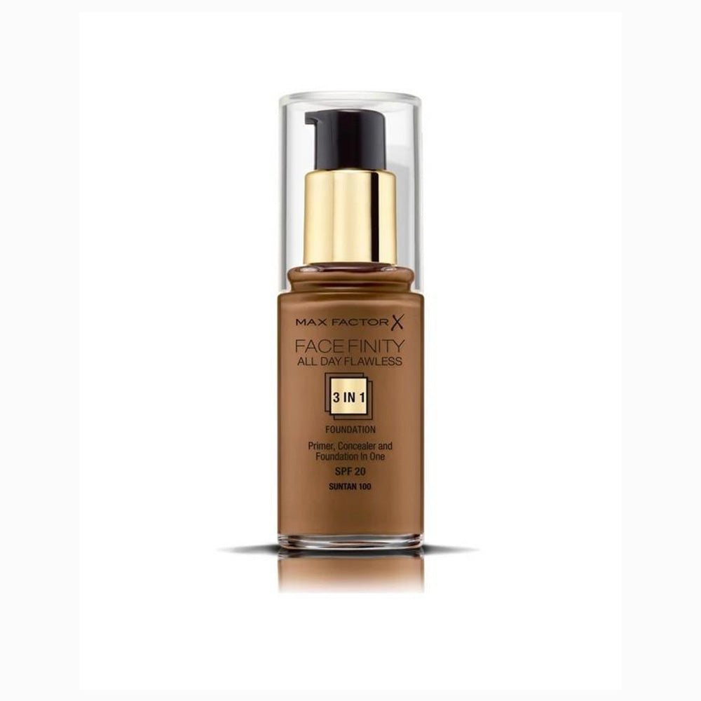 Max Factor | Face Finity All Day Flawless 3-In-1 Foundation | Sun Tan 100 | Best Price in Pakistan original skincare product Pakistan