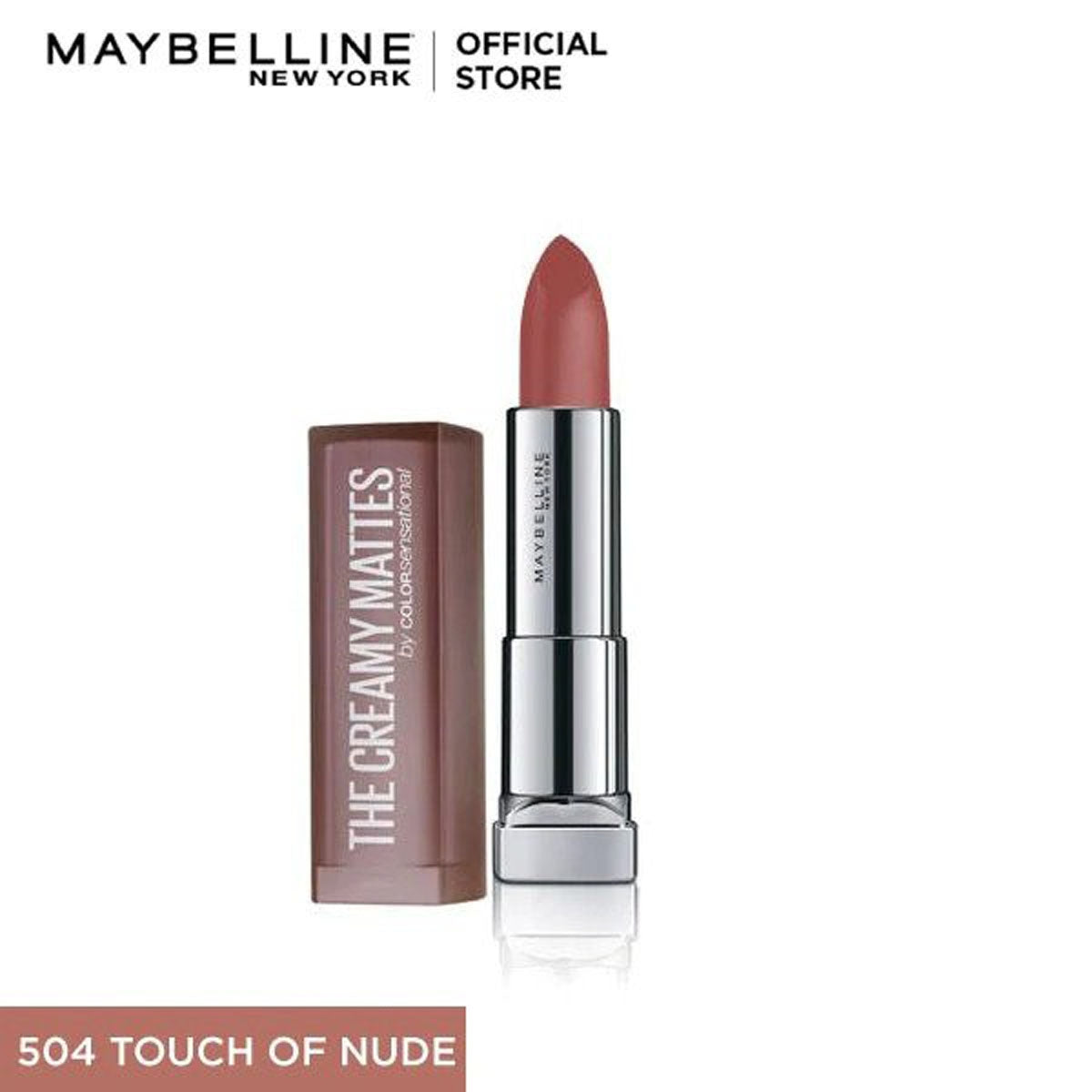 Maybelline | Color Sensational Creamy Matte Lipstick | 504 Touch of Nude | Best Price in Pakistan original skincare product Pakistan