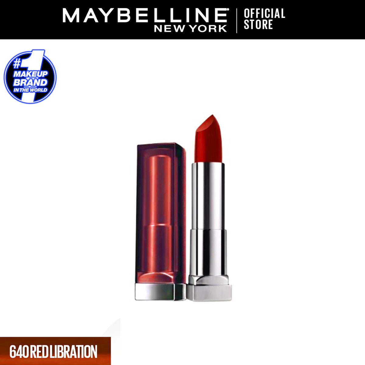 Maybelline | Color Sensational Creamy Matte Lipstick | 640 Red Libration | Best Price in Pakistan original skincare product Pakistan