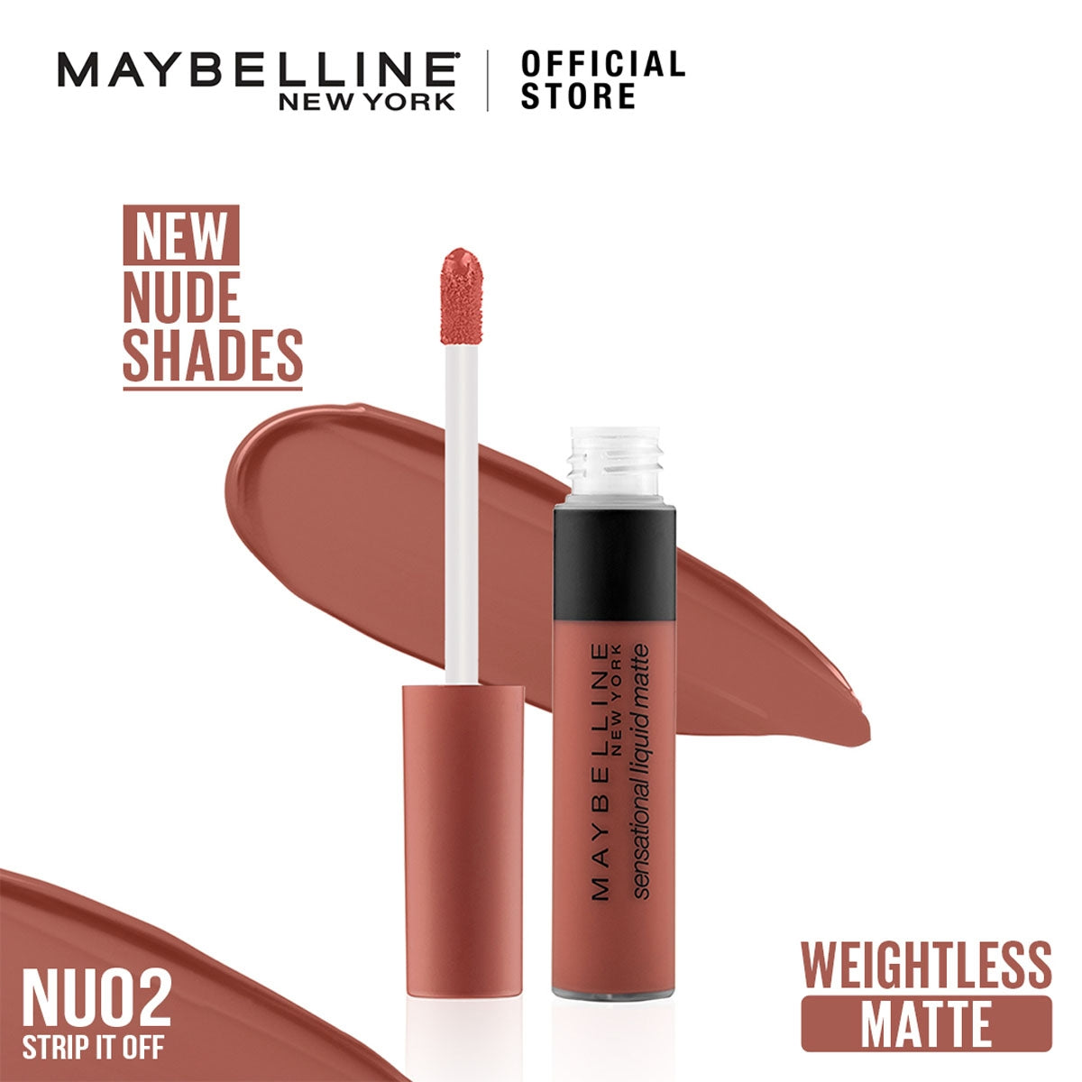 Maybelline | Color Sensational Liquid Matte Lipstick | The Nudes Collection | NU 02 | Strip it off | Best Price in Pakistan original skincare product Pakistan