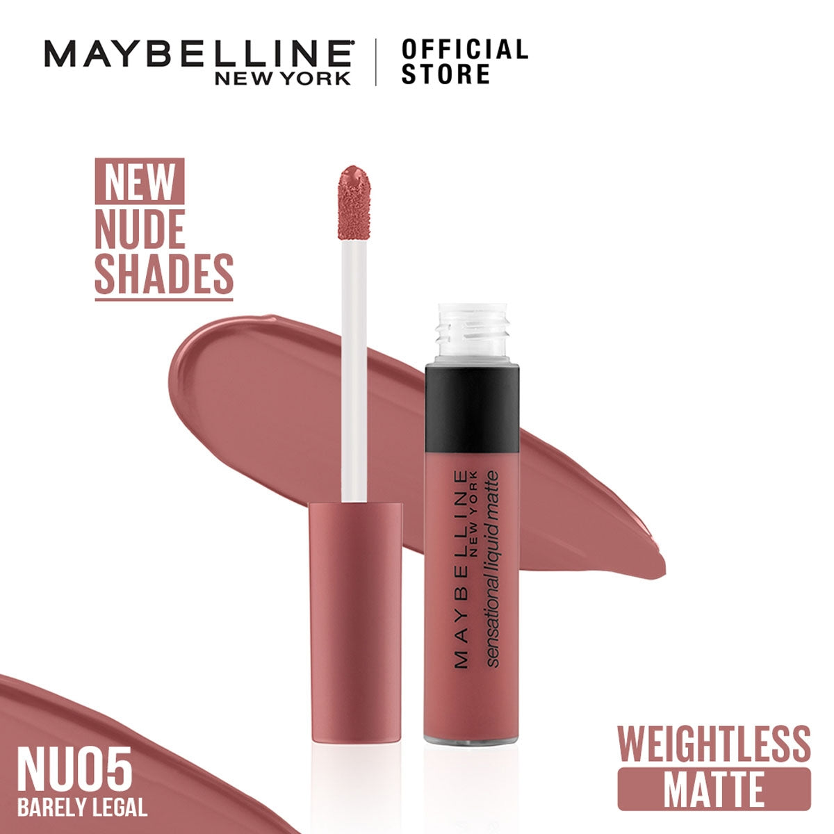 Maybelline | Color Sensational Liquid Matte Lipstick | The Nudes Collection | NU 05 | Barely Legal | Best Price in Pakistan original skincare product Pakistan
