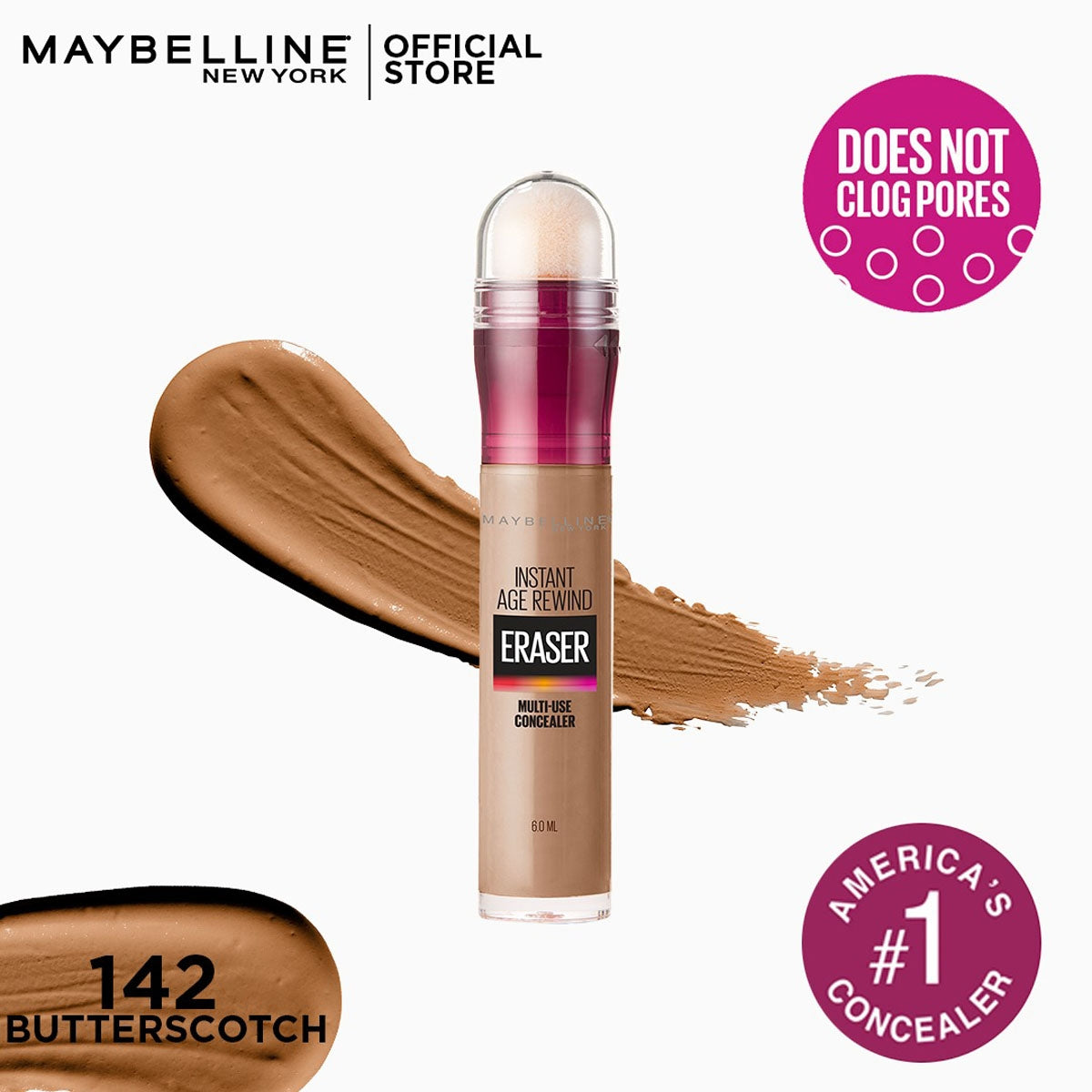 Maybelline | Instant Age Rewind Eraser Concealer | 142 Butter Scotch | Best Price in Pakistan original skincare product Pakistan مرکزی تصویر