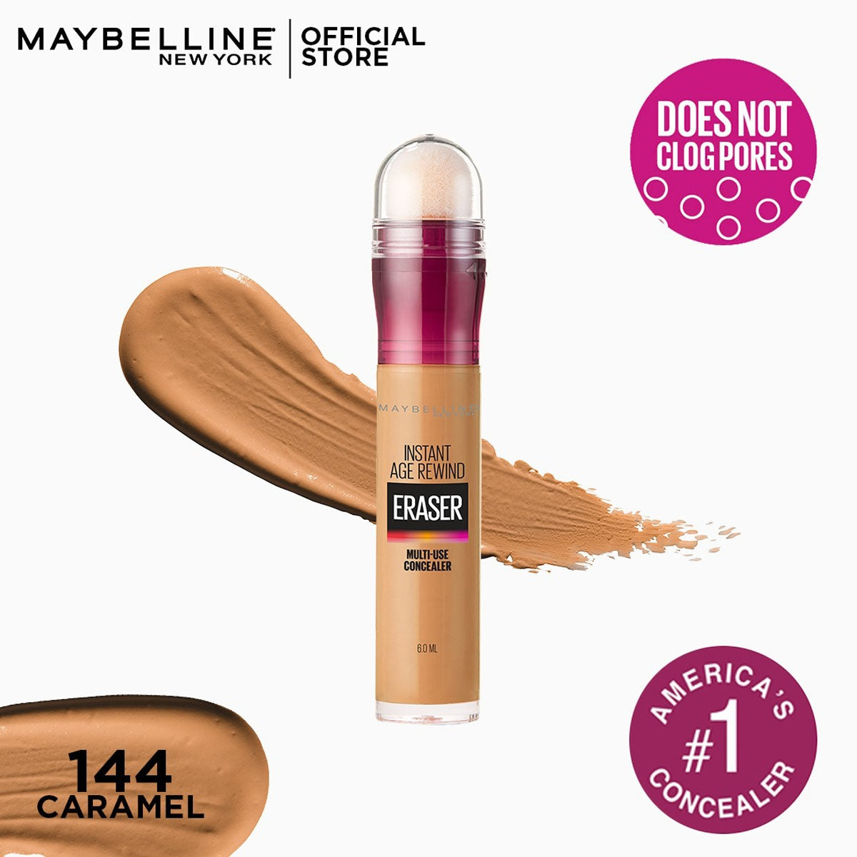 Maybelline | Instant Age Rewind Eraser Concealer | 144 Caramel | Best Price in Pakistan original skincare product Pakistan مرکزی تصویر