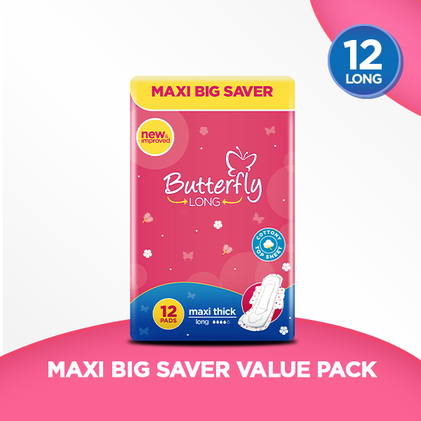 Butterfly | Maxi Big Saver Sanitary Pads | 12 Pcs | Best Price in Pakistan original skincare product Pakistan