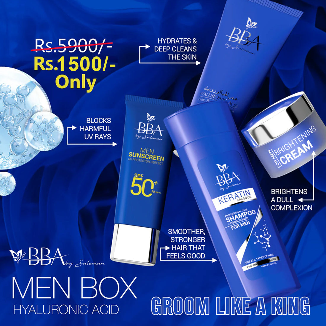 BBA By Suleman | Men Box Hyaluronic Acid | Best Price in Pakistan original skincare product Pakistan