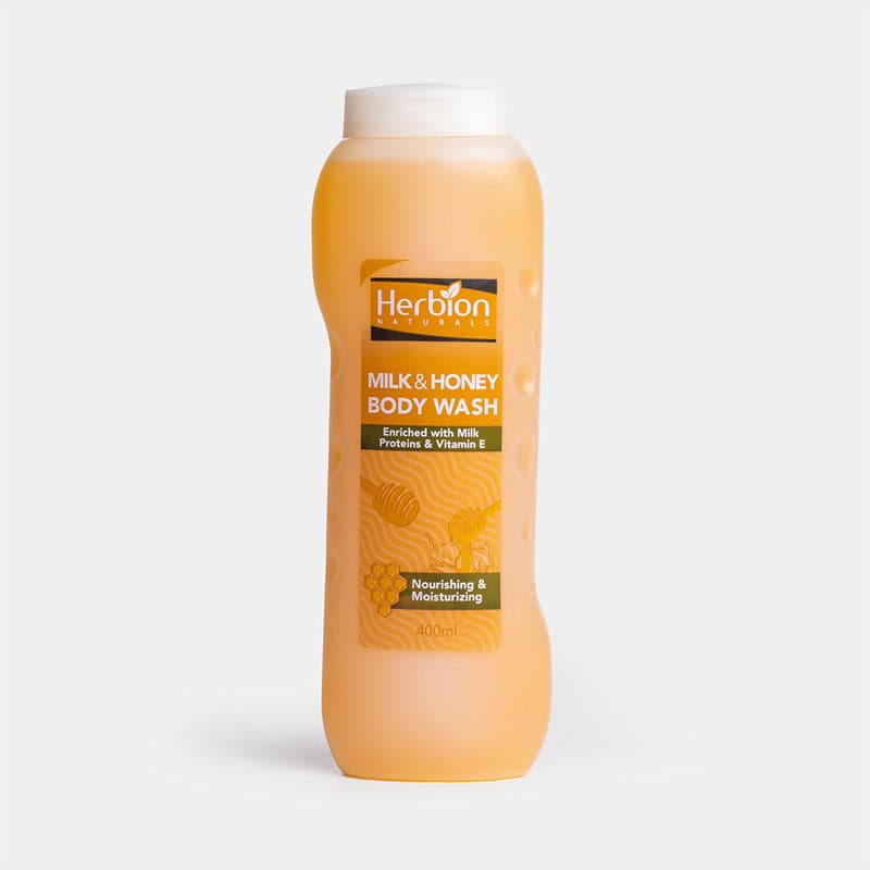 Herbion Milk & Honey Body wash 400 ml | Best Price in Pakistan original skincare product Pakistan