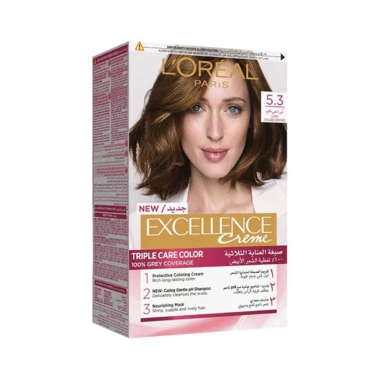 LOreal Paris Excellence Creme Hair Color |  5.3 Golden Light Brown Hair Color | Best Price in Pakistan original skincare product Pakistan