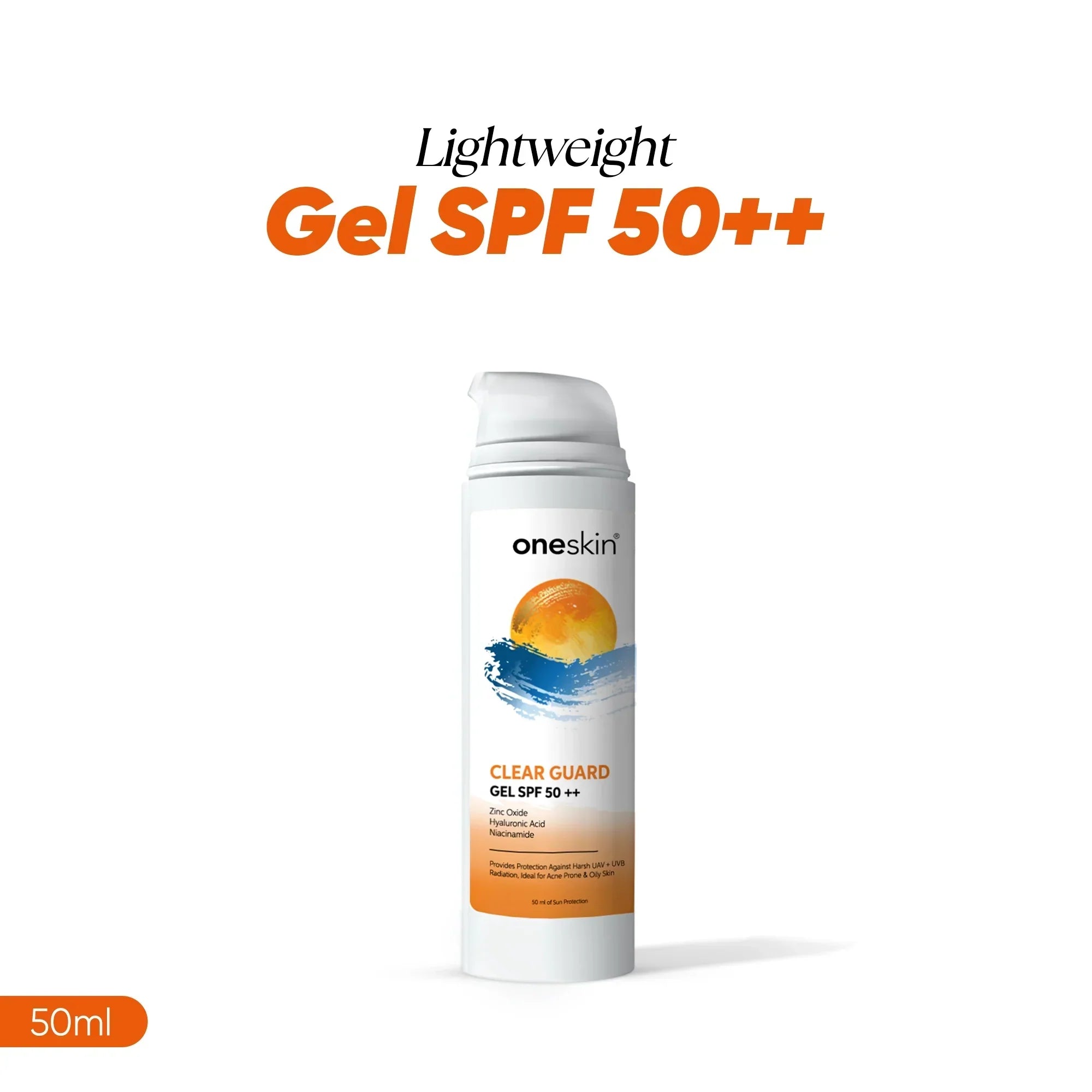 Oneskin Clear Guard Gel SPF 50++ | 50ml | Best Price in Pakistan original skincare product Pakistan