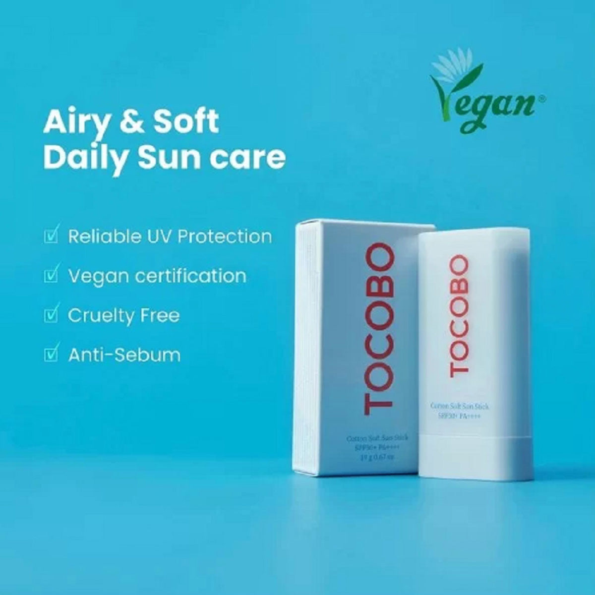 Tocobo | Cotton Soft Sunstick SPF50 | 19g | Best Price in Pakistan original skincare product Pakistan Main image