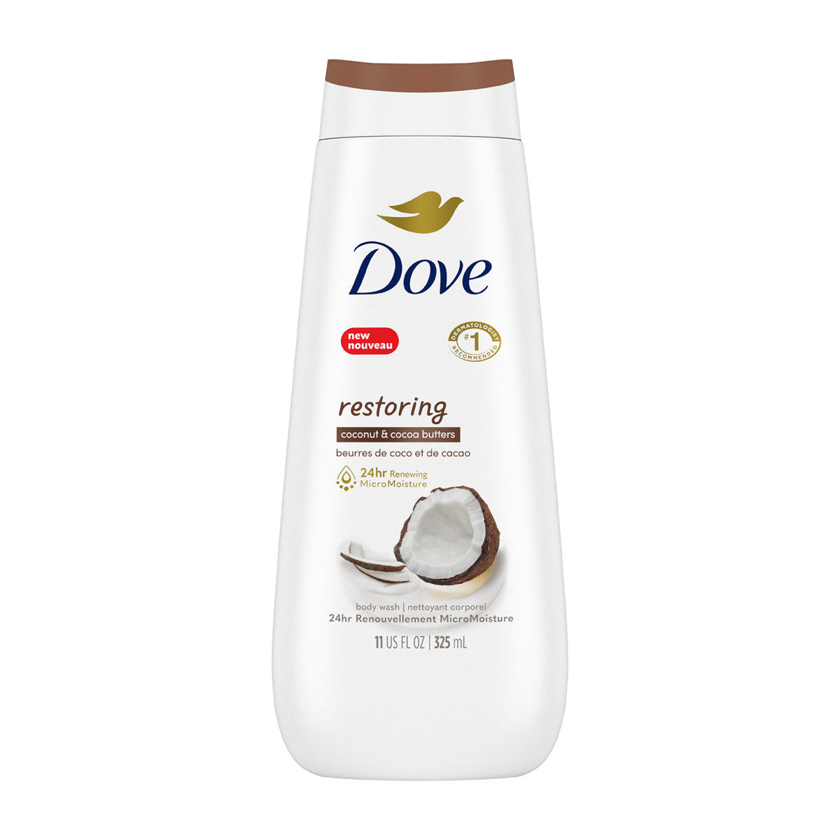 Dove Body Wash Restoring Coconut & Cocoa Butter | 325ml | Best Price in Pakistan original skincare product Pakistan مرکزی تصویر