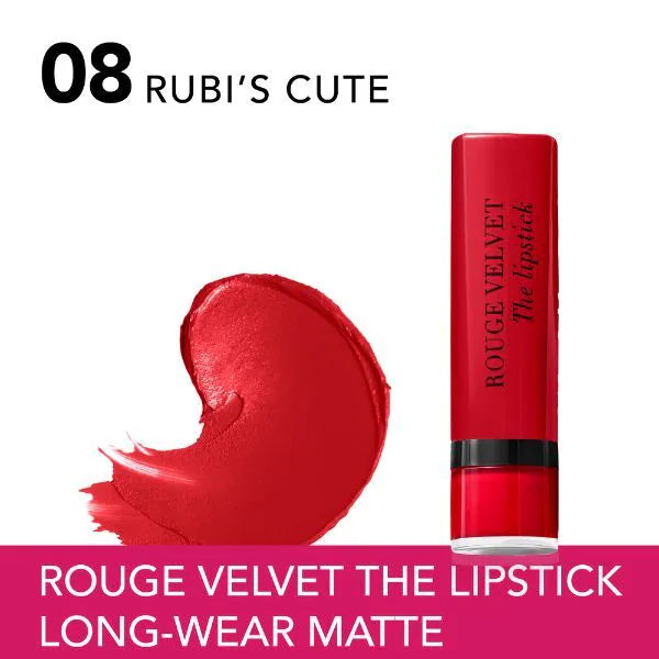 Bourjois | Rouge Velvet The Lipstick Rubis Cute # 08 | Best Price in Pakistan original skincare product Pakistan مرکزی تصویر