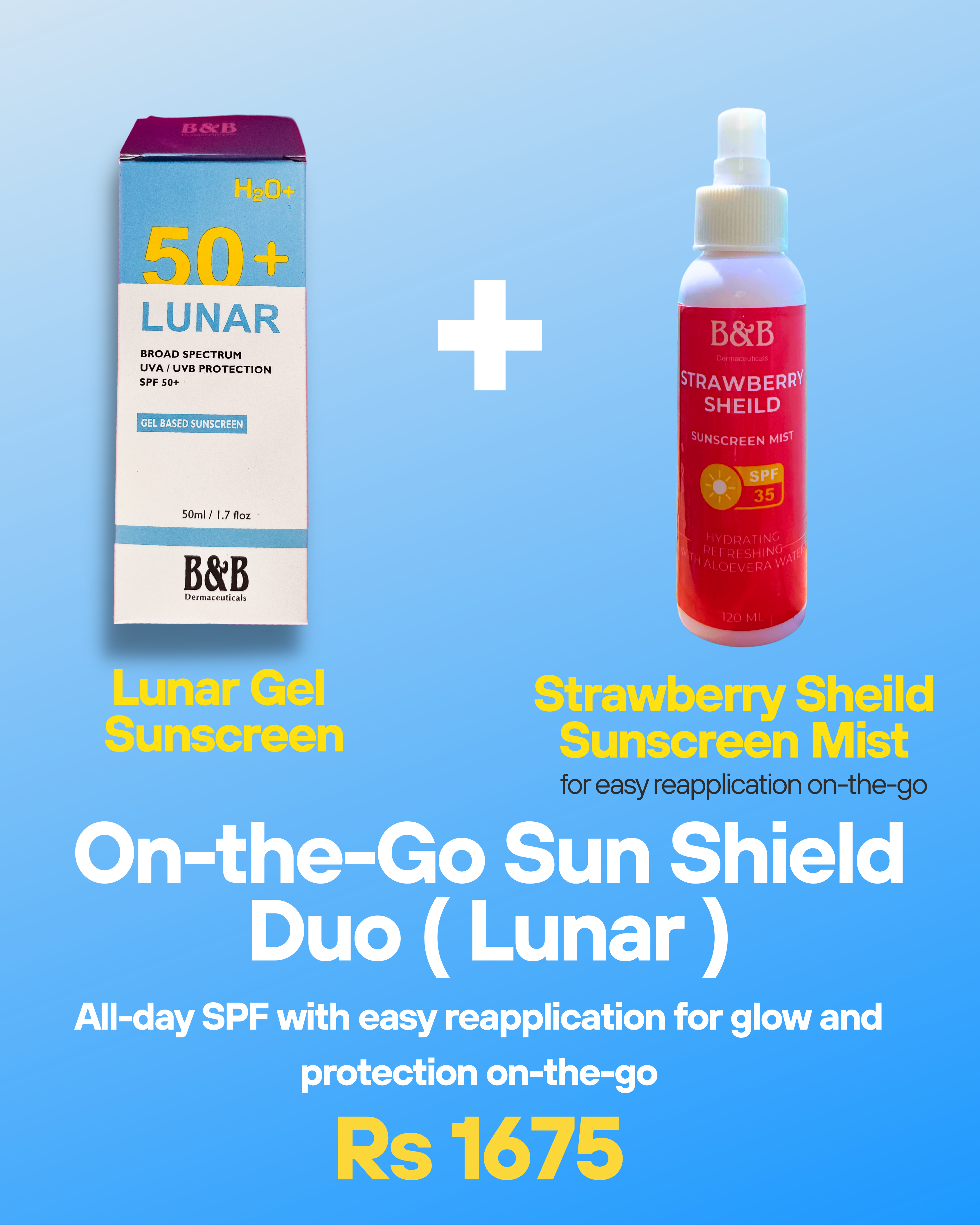 B&B Derma | On-The-Go Sun Shield Duo (Lunar) | Best Price in Pakistan original skincare product Pakistan