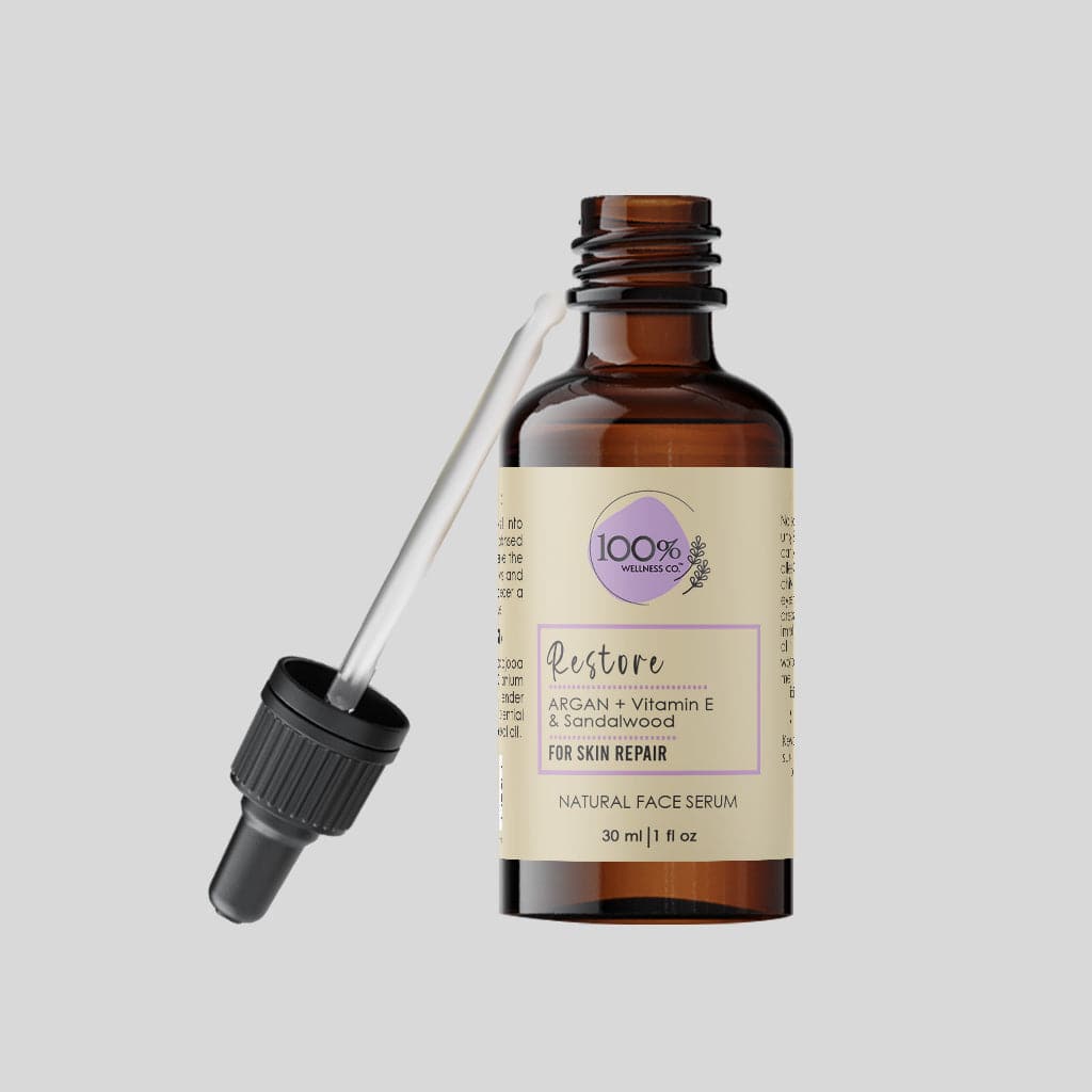 100% Wellness Co Restore Face Serum | Best Price in Pakistan original skincare product Pakistan مرکزی تصویر