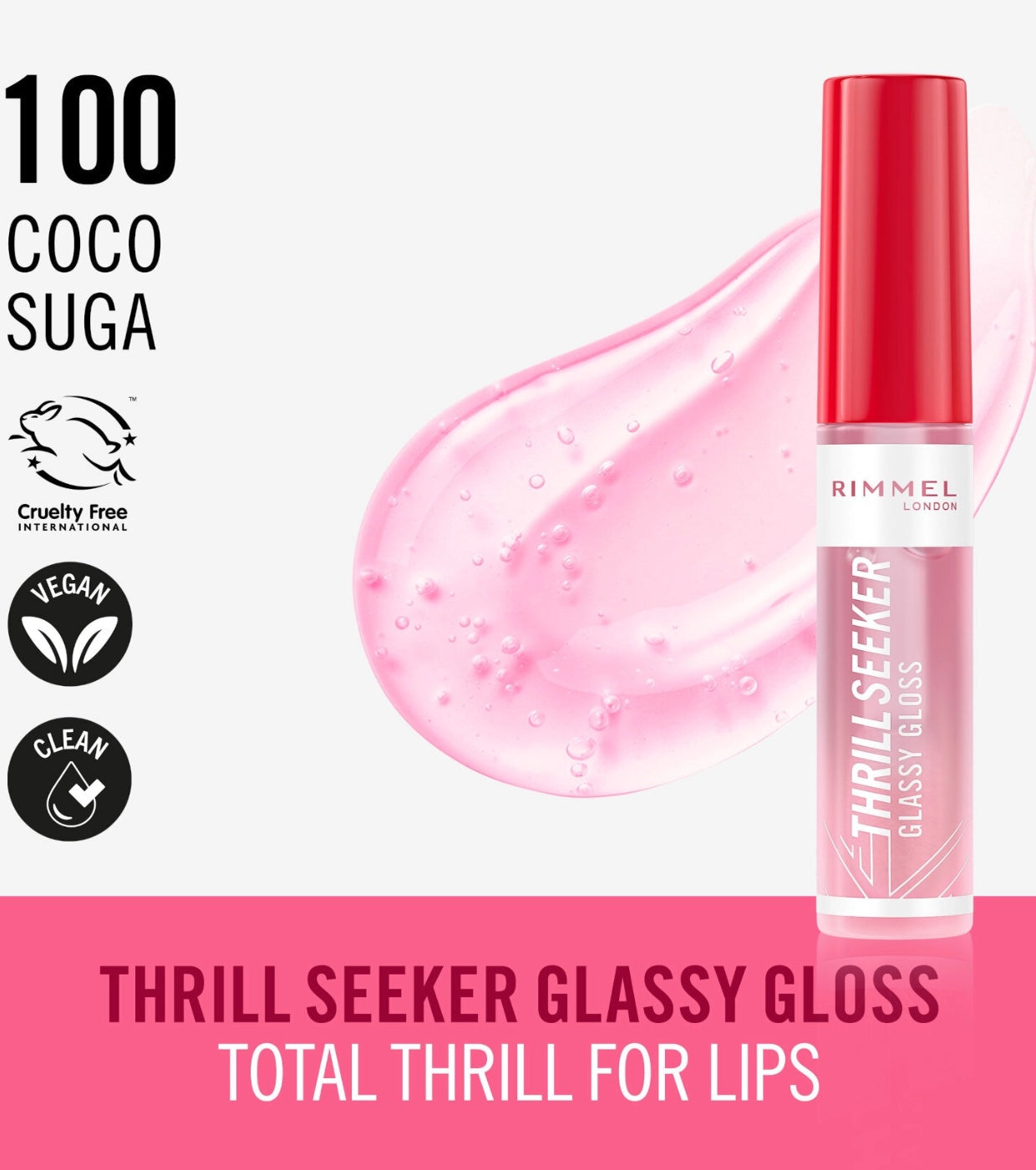 Rimmel London | Lip Gloss Thrill Seeker | 100 Coco Suga | Best Price in Pakistan original skincare product Pakistan Main image