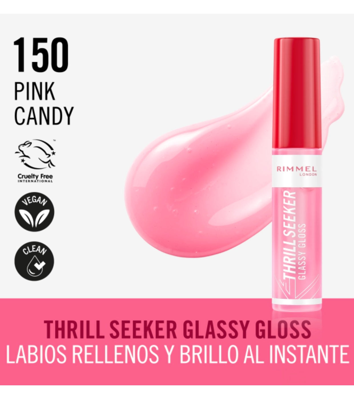 Rimmel London | Lip Gloss Thrill Seeker | 150 Pink Candy | Best Price in Pakistan original skincare product Pakistan