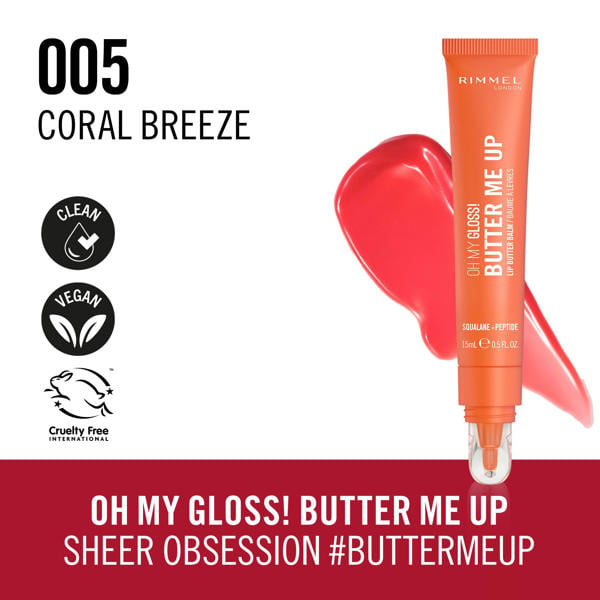 Rimmel London | Oh My Gloss Lip Butter Balm | 006 Coral Breeze | Best Price in Pakistan original skincare product Pakistan Main image