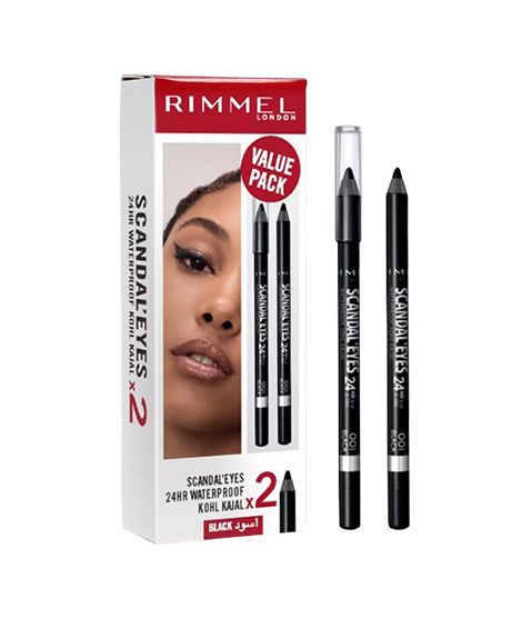 Rimmel Promo Scandle Eyes 24H Pencil | 001 Black 2Pcs | Best Price in Pakistan original skincare product Pakistan