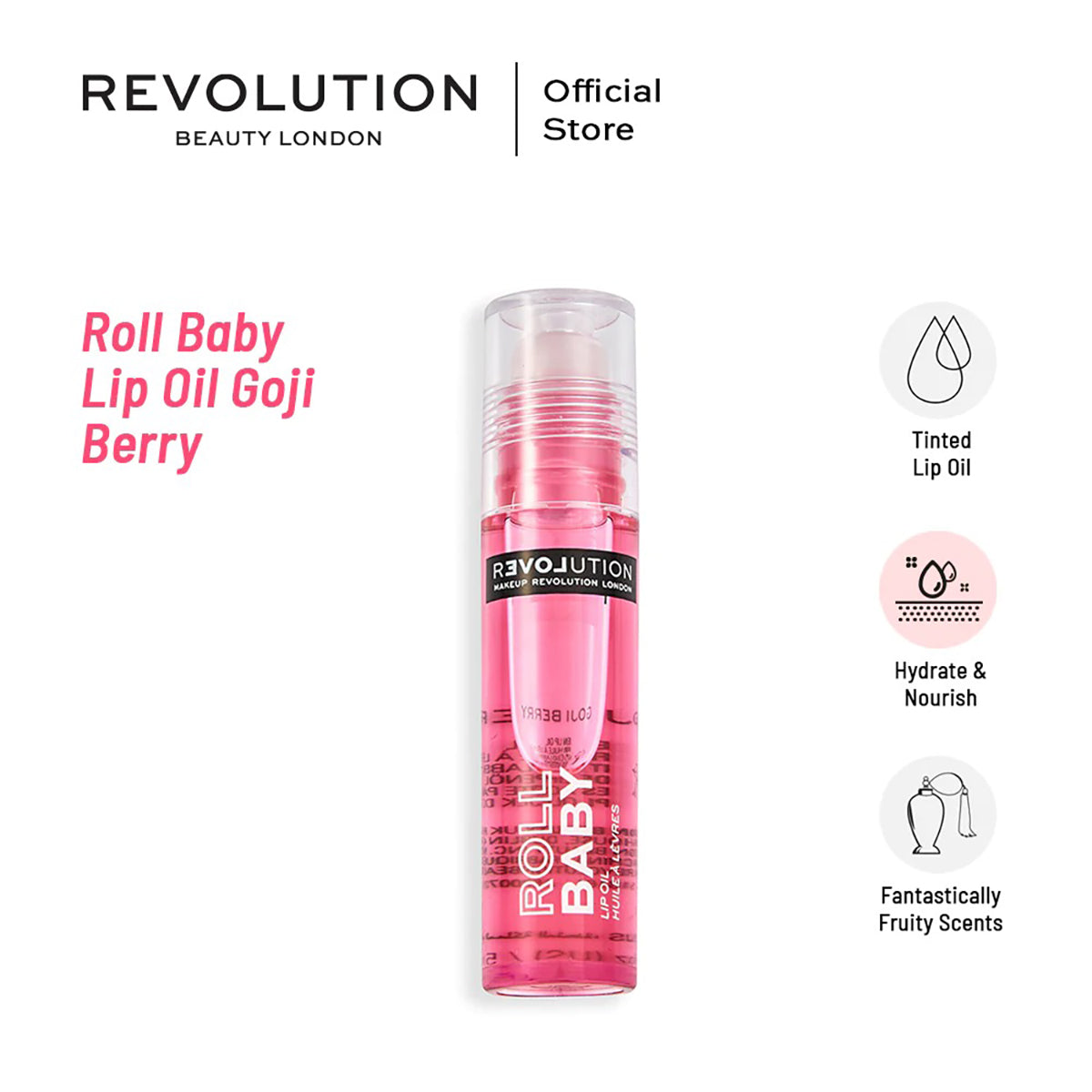 Revolution | Roll Baby Lip Oil Goji Berry | Best Price in Pakistan original skincare product Pakistan