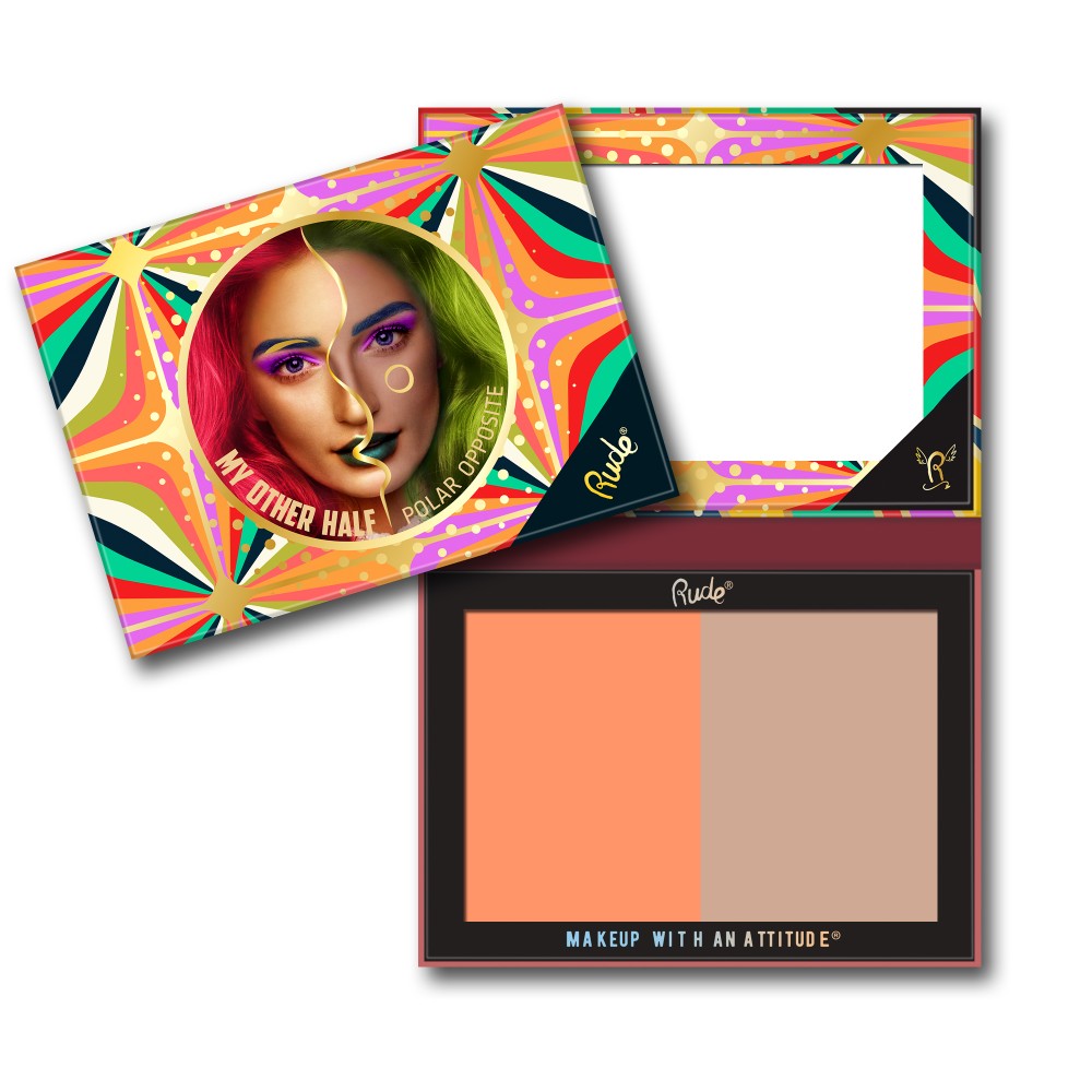Rude My Other Half Duo Shade Face Palette | Best Price in Pakistan original skincare product Pakistan مرکزی تصویر