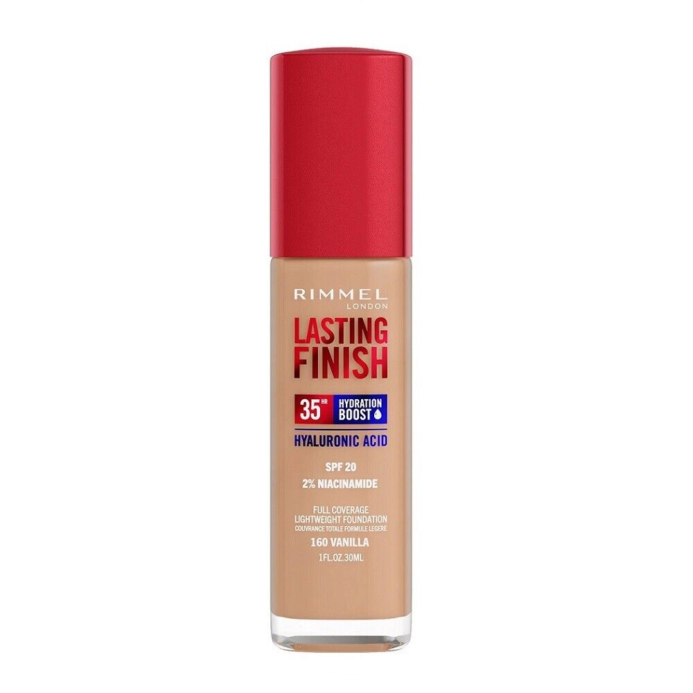 Rimmel London - Lasting Finish Hyaluronic Acid long-lasting Foundation | 160 Vanilla | Best Price in Pakistan original skincare product Pakistan