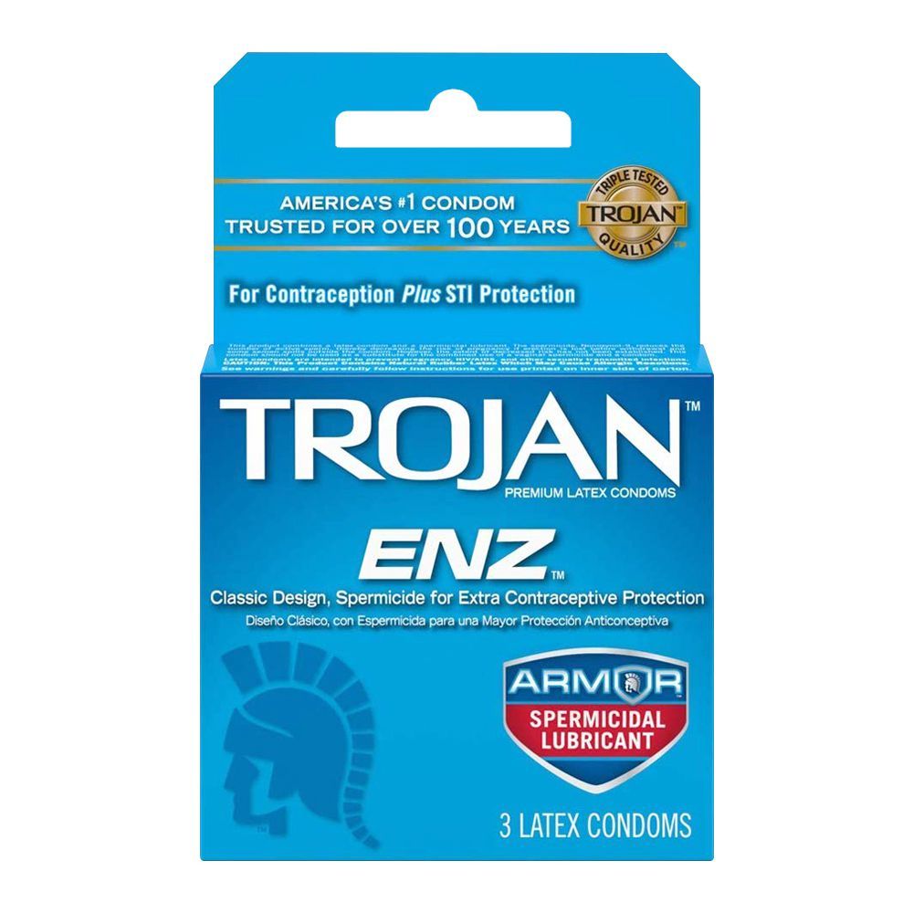 Trojan Enz Armor Spermicidal  Lubricant 3 Count | Best Price in Pakistan original skincare product Pakistan