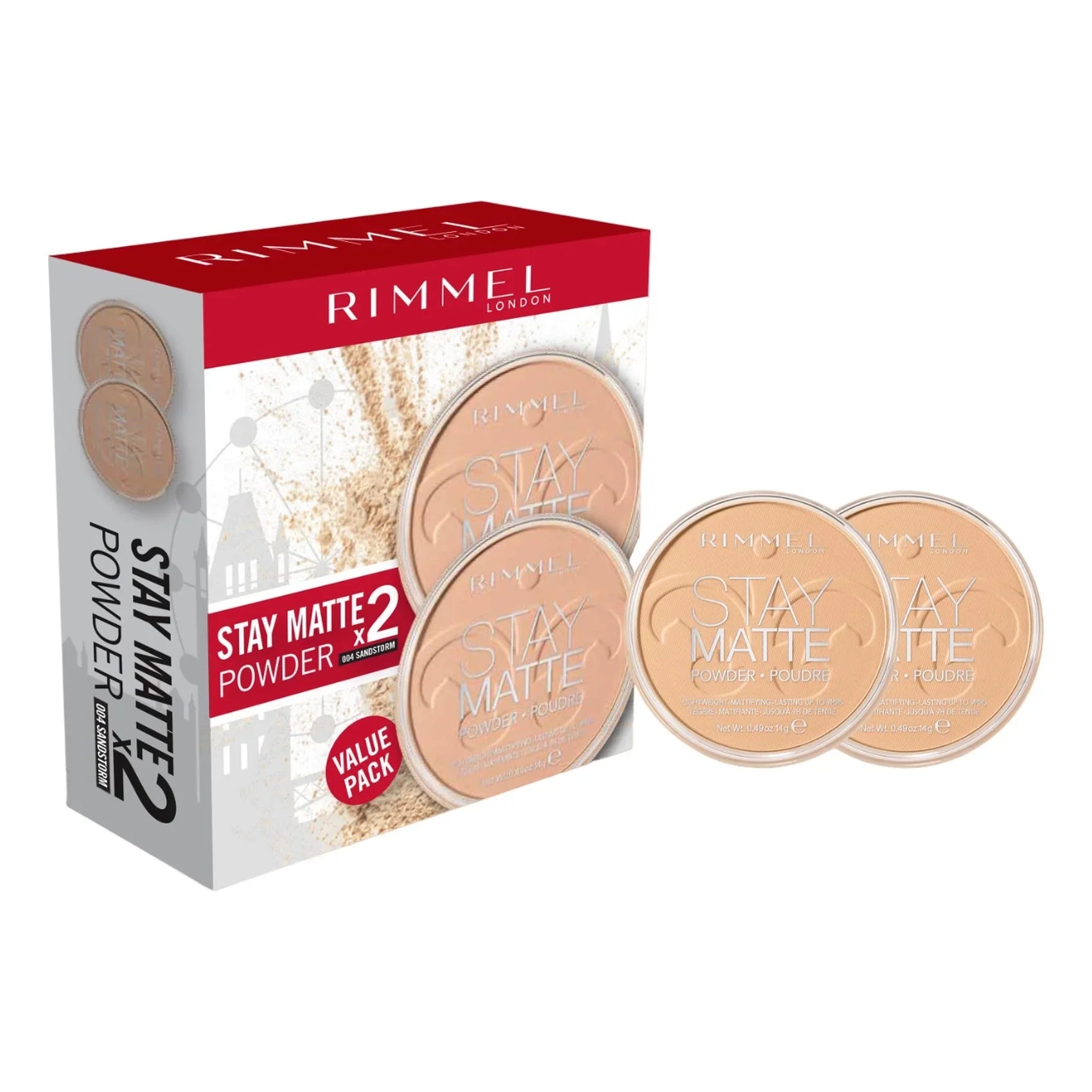 Rimmel Stay Matte Powder X2 | 004 Sandstrom | Best Price in Pakistan original skincare product Pakistan مرکزی تصویر