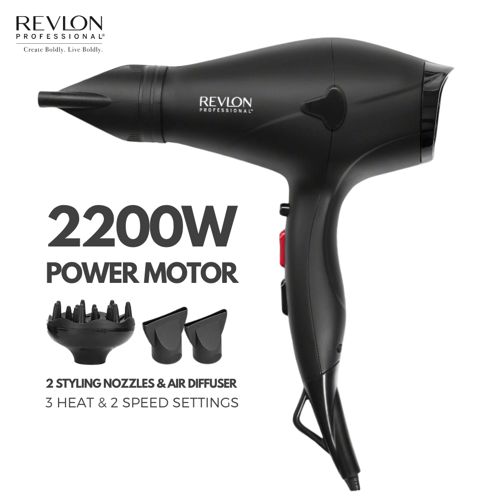 Revlon Professional | Revlon Professional Hair Dryer 2200W with 2 Styling Nozzles & Air Diffuser | Best Price in Pakistan original skincare product Pakistan