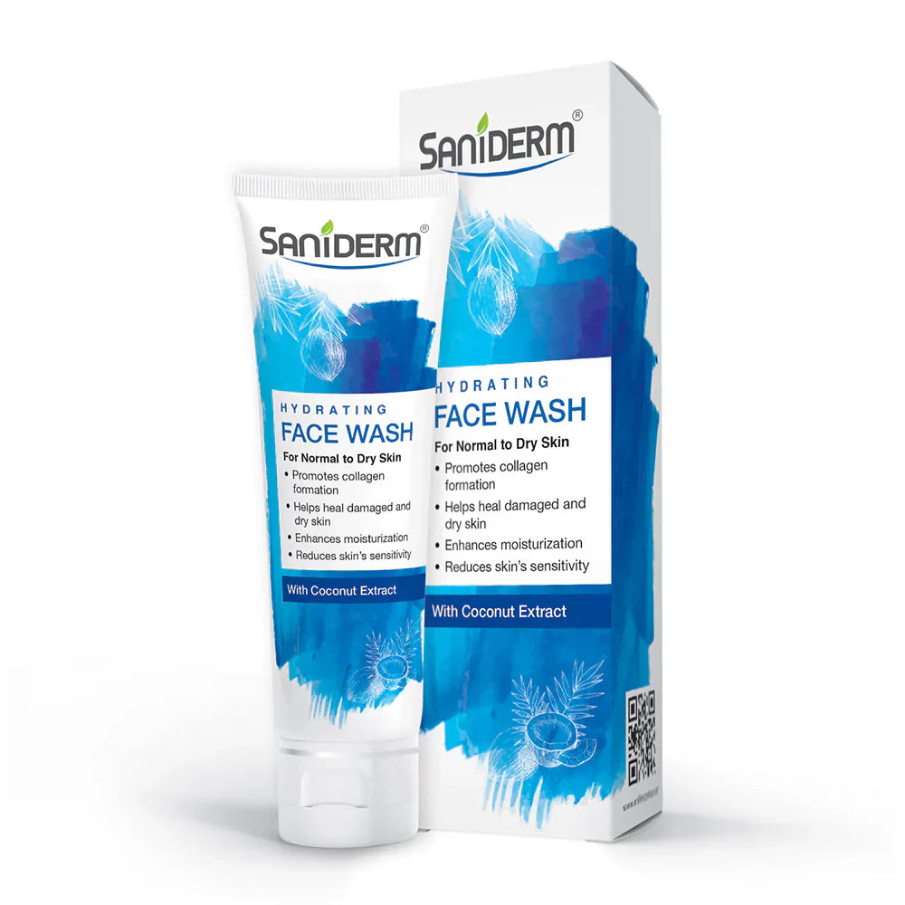 Saniderm Hydrating Face Wash With Coconut Extracts 90 ml | Best Price in Pakistan original skincare product Pakistan