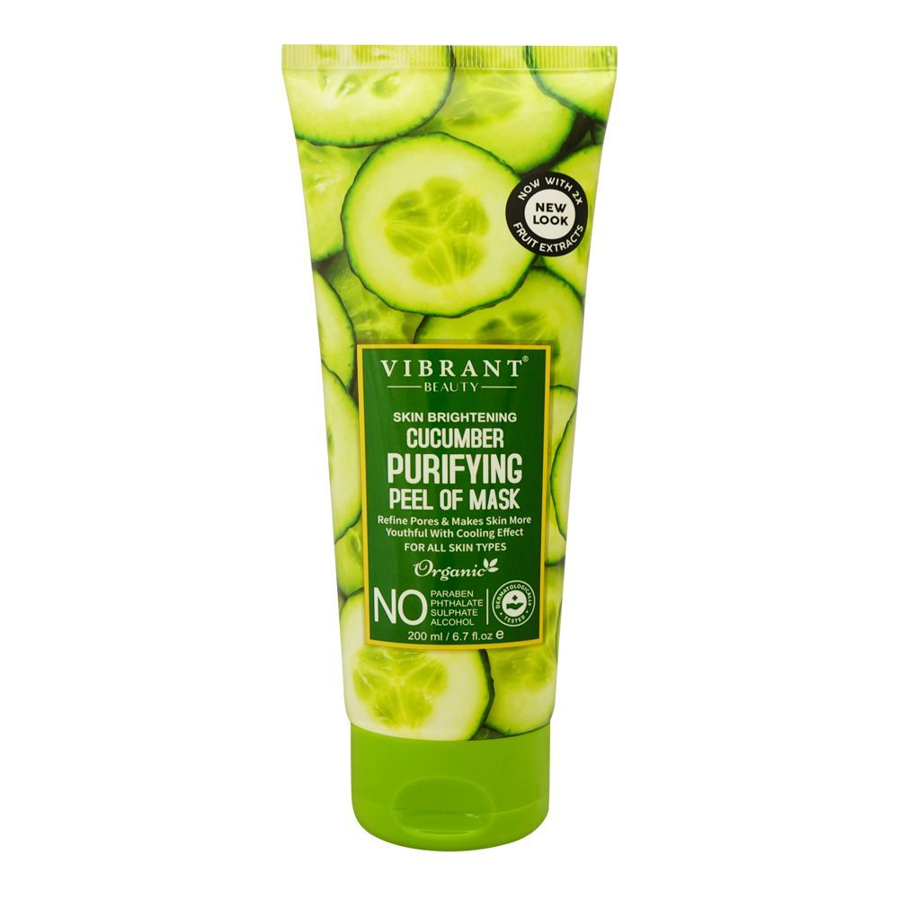 VIBRANT BEAUTY CUCUMBER PEEL OF MASK 200 ML | Best Price in Pakistan original skincare product Pakistan مرکزی تصویر