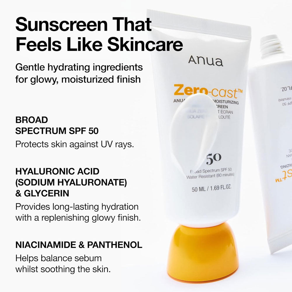 Anua | Zero Cast Moisturizing Finish Sunscreen Spf 50 | 50ml | Best Price in Pakistan original skincare product Pakistan Main image